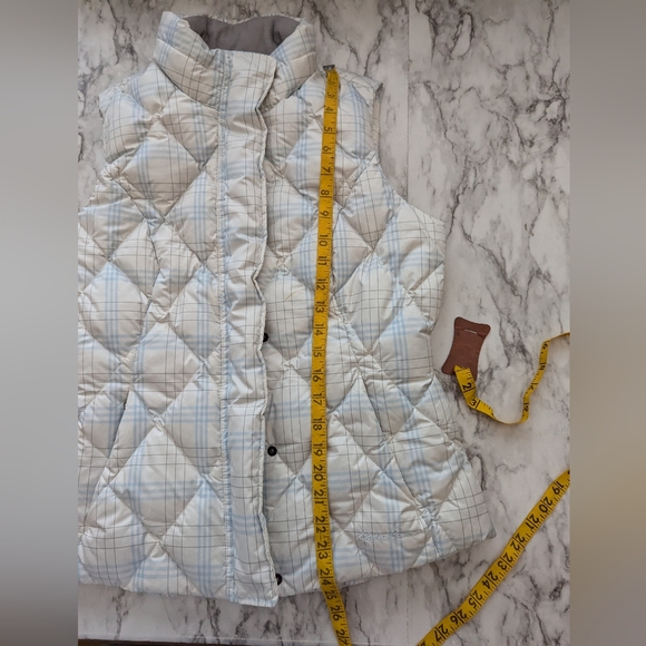 Women's Eddie Bauer Premium Goose Down Vest size Small Plaid Quilted Full Zip - Picture 7 of 10